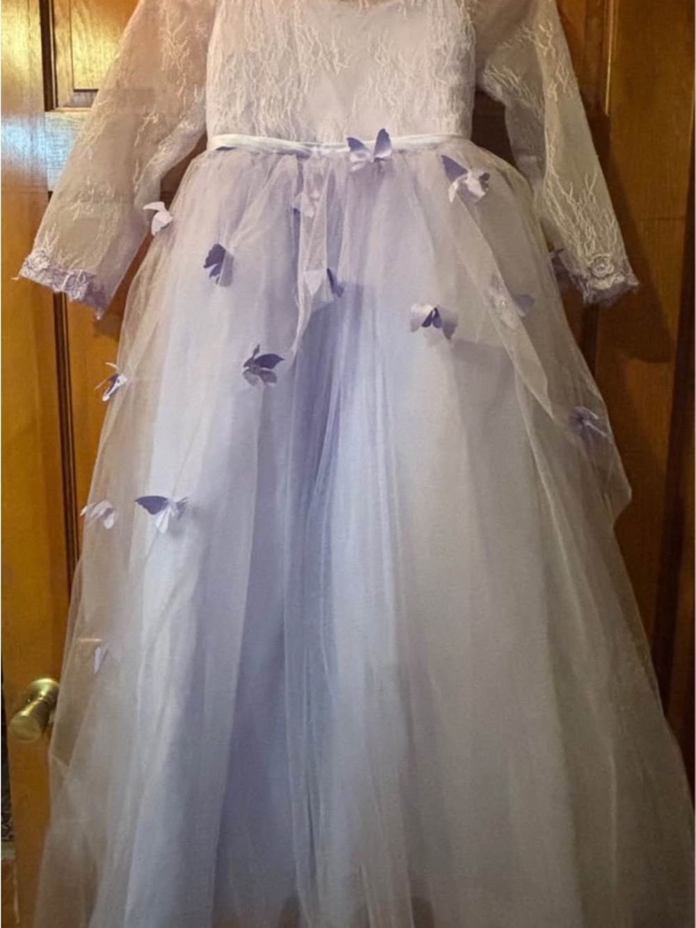 Make you pretty more wedding dress Childs size 10 light purple butterfly dress